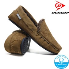 Mens Slippers Memory Foam Moccasin Faux Suede Sheep Skin Fur Lined Loafers Shoes