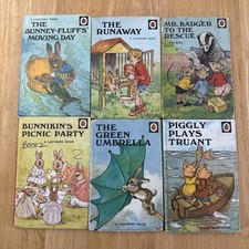 Ladybird Books Series 401 Set of 6 Vintage Fiction Books Green Umbrella A