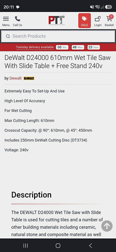Dewalt d24000 610mm wet tile - dewalt,