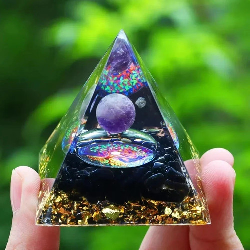 Orgonite pyramid amethyst - orgonite,