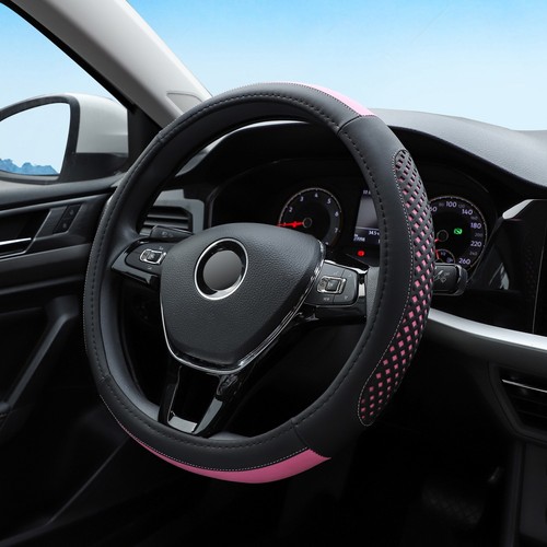 Pink car steering wheel cover - car,