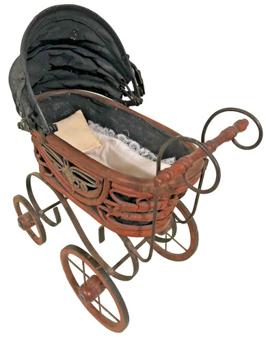 Vintage baby doll - doll, carriage