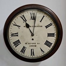 Victorian Mahogany Chain-Driven Fusee Movement Station Clock c.1860