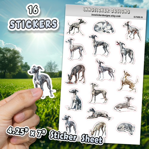 Italian greyhound dog stickers - greyhound,