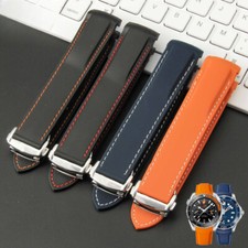 Curved Silicone Rubber Watch Strap 20 22mm High Quality Men's Band for Omega