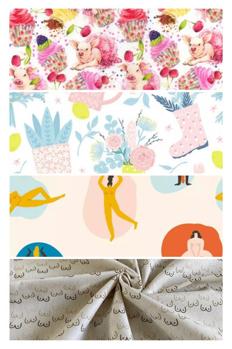 Cotton fabric funky abstract - cotton,