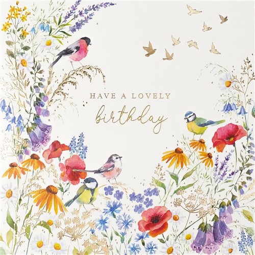 Floral birthday card flowers - floral,