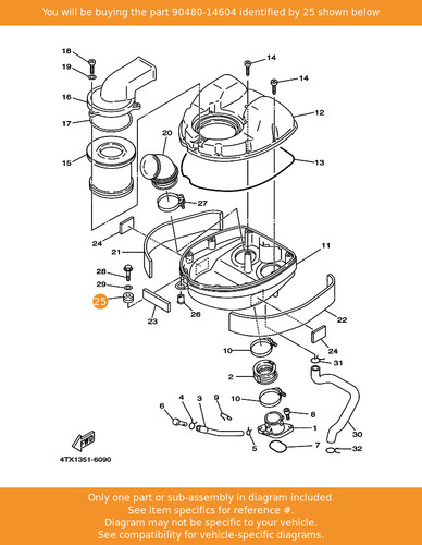 Yamaha grommet 90480 14604 - yamaha, 90480-14604