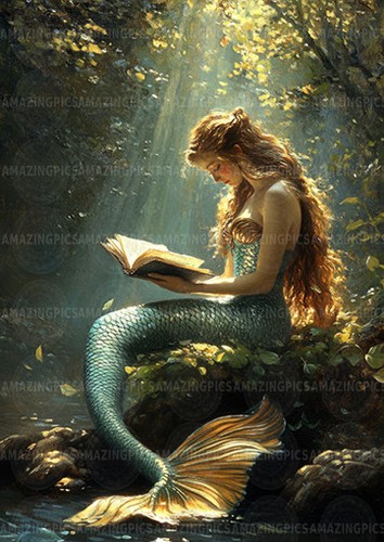 Mermaid reading enchanted - in,