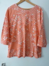Artscapes T-Shirt XL  18/20 Pretty floral/sequin trim cotton 3/4 sleeve