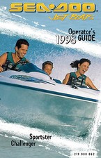 Sea-Doo Challenger & Sportster, 1998 Owners Manual Paperback Free Shipping