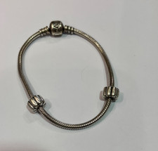 GENUINE PANDORA BRACELET WITH 2 CLIPS  (19CMS)