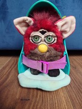 Vintage Red Furby with Sleepy Time Bed Soft Plush Toy