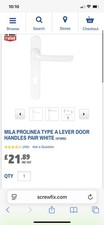 Mila Type A UPVC Door Handle White. Brand New In Packaging!