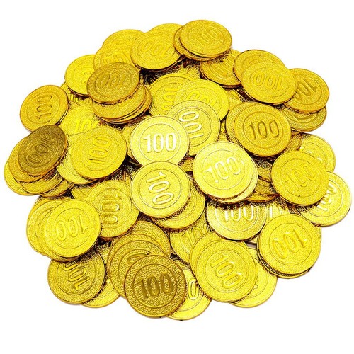 100 pcs gold pirate coins - pirate,