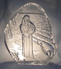 LENOX CRYSTAL ICE SCULPTURE ST JOSEPH & JESUS 