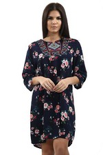Ladies Flower Print Tunic Top Dress Summer Beachwear Kurta Casual Cotton