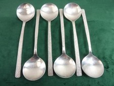 6 Vintage Viners Soup Spoons