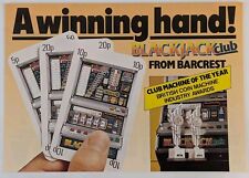 Vintage Barcrest Blackjack Club Promotional Flyer Leaflet Original Advertisement