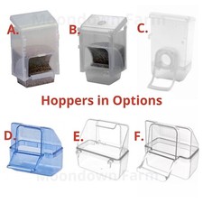 Bird Cage Seed Hopper Feeder / Feeders For Finches -Canary cages  In Options