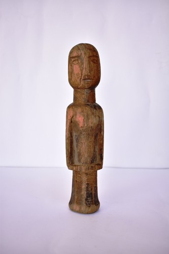 Antique wooden primitive doll - wooden,