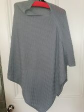 New Large Size Cashmere Poncho Rp£99.00 Italian Slate Blue Exquisite Travel,...