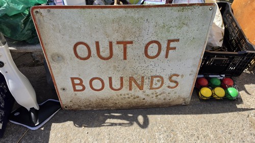 Vintage enamel sign out - vintage,
