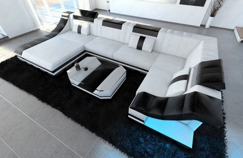 Leather living area sofa - living,