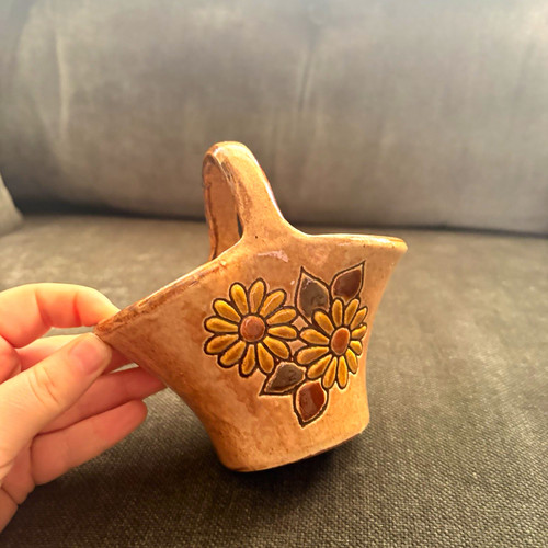 Brown beige yellow ceramic - beige,