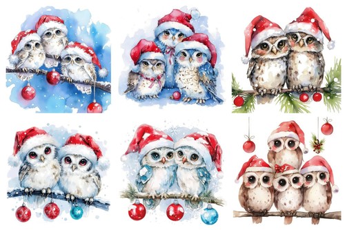 Christmas owls cardmaking card - christmas,