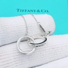 Tiffany & Co. 1837 Interlocking Circles Necklace Sterling Silver 925 Excellent