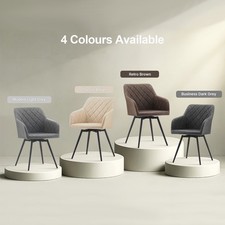 2 Swivel Faux Leather Dining