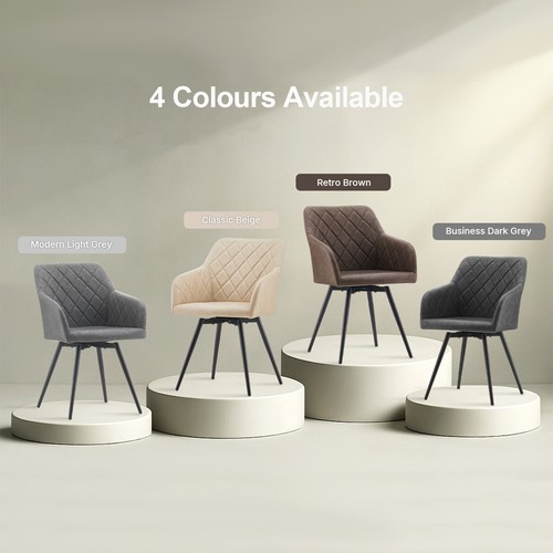 Swivel faux leather dining - leather,
