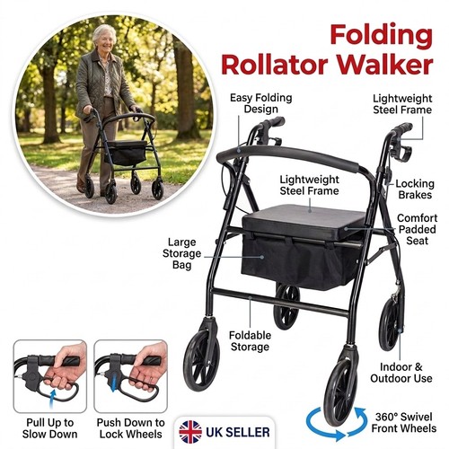 Foldable rollator walker - foldable,
