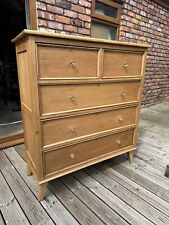 Solid Oak Chest Of Drawers Stripped Bare Osmo Polyx Matt Oil Retro Resin Handles
