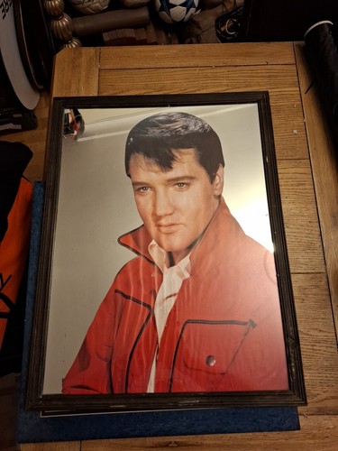 Vintage wooden frame elvis - wooden,