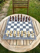 Wooden Chess Set Marble/Mosaic/Walnut Pattern Chess Board Game Gift for Him Her 