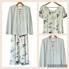 JACQUES VERT Wedding Outfit Size 12 Mint Green Mother Of Bride Dress Jacket MOB