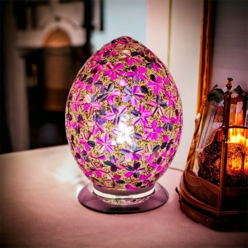 Egg lamp mosaic glass purple - egg,