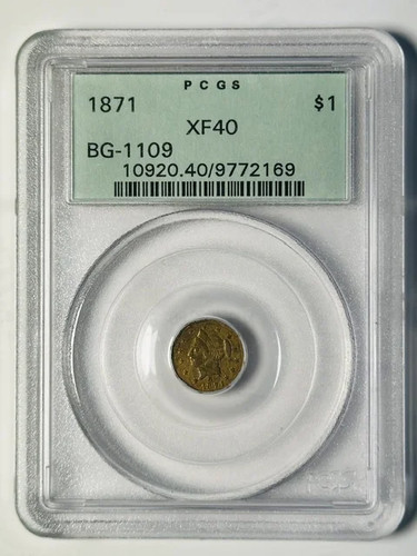 1871 gold california small - 1871, p