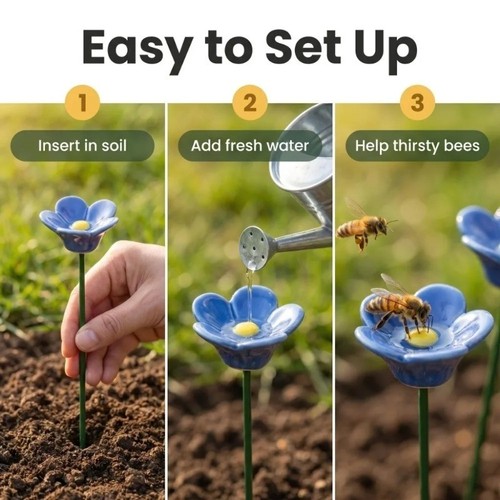 3pcs flower shaped bee - 1/3pcs,
