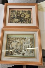 2 Anton Pieck 3D Art Picture's. The Print Shop and Scheveningse Weg Village 