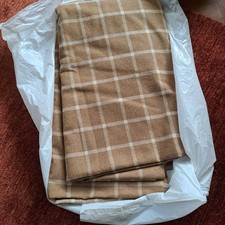 Brown Taupe Checked Wool Style Fabric  10M  X 135CM For Curtains Upholstery