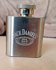 Jack Daniel's Old No.7 Brand Mini Hip Flask : Stainless Steel (1oz)   .