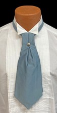 Slate Blue Cravat with Tie Pin