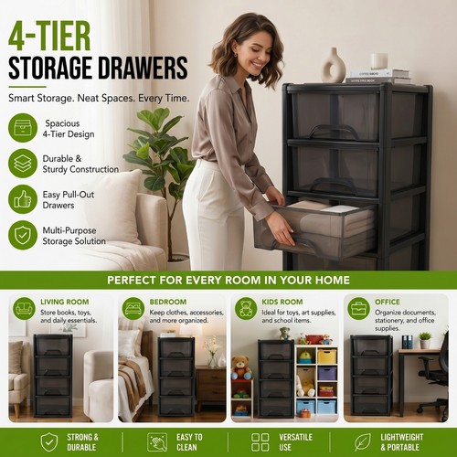 Modern storage drawer tower - modern, 4