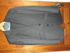 MENS NEXT CHARCOLE PIN STRIPE PURE NEW WOOL SUIT SIZE 40"R CHEST 32"R WAIST