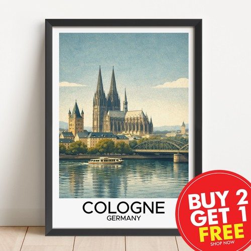 Cologne germany travel print - cologne,