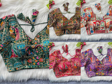 Saree Blouse Readymade Designer Sari Choli Indian Party Wear Bollywood Dress