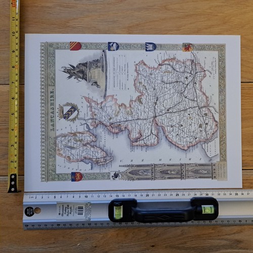 Vintage map lancashire - vintage, of